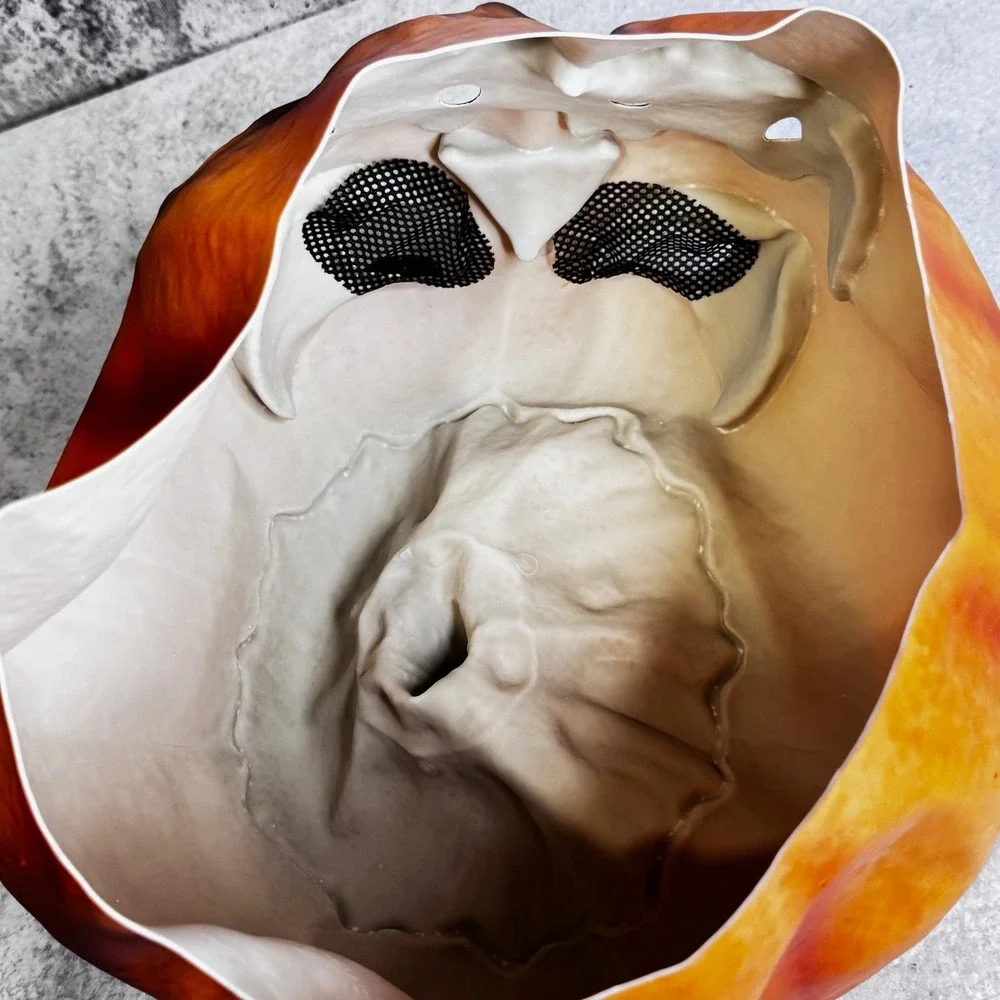 Evil Jack O Lantern Halloween Mask Latex Scary Pumpkin Head Horror Costume